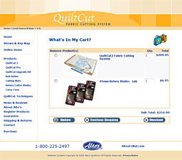 QuiltCut | Shopping Cart
